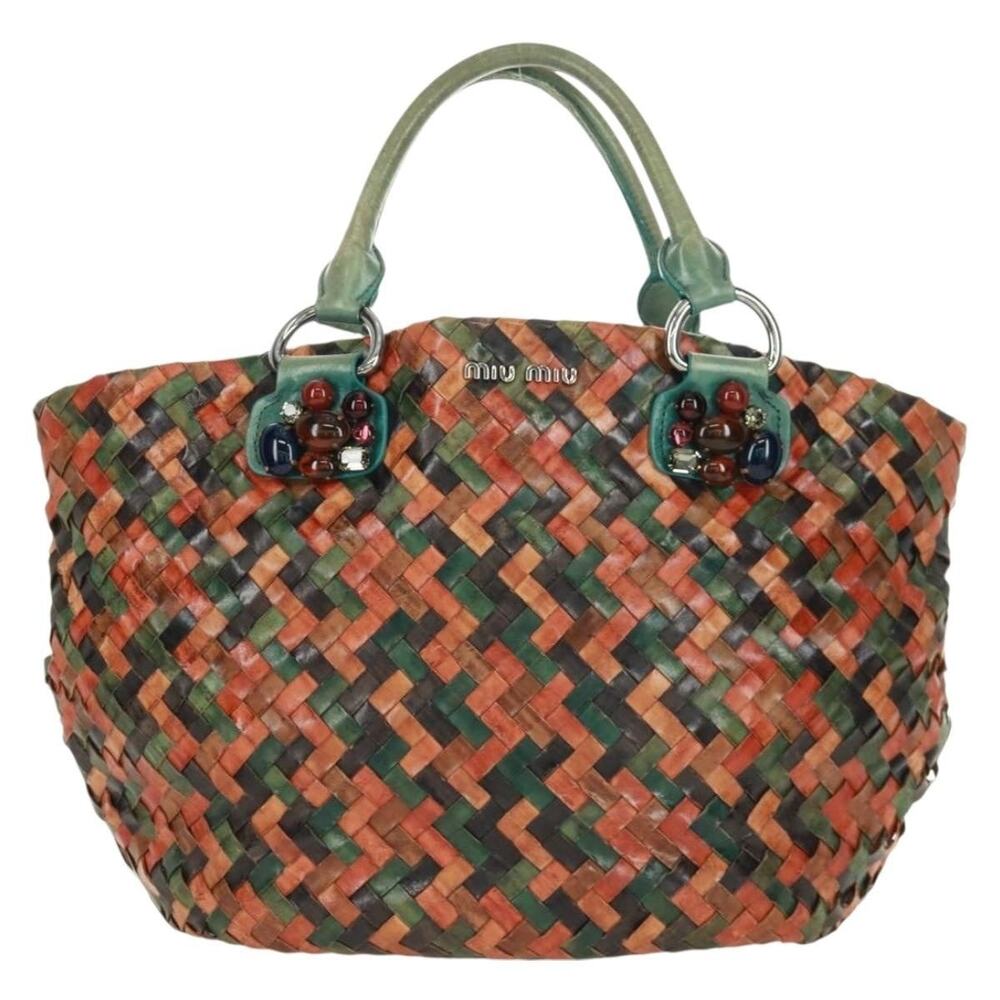 Miu Miu Leather Chain Handbag Multicolor